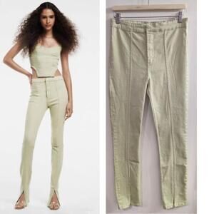 NWT Zara | Split-hem Skinny Jeans in Light Green